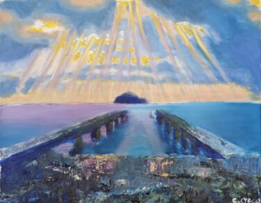Painting titled "Chemins parallèles" by Cathy Occo, Original Artwork, Oil