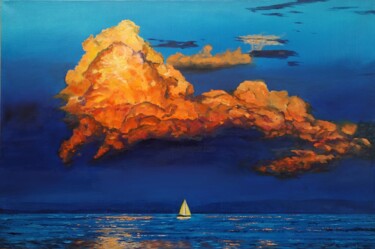 Painting titled "Ode to Nature" by Yanis Salimov, Original Artwork, Oil Mounted on Wood Panel