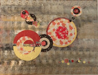 Painting titled "PLACE DES SOLEILS" by Marie Laure Hamard, Original Artwork, Acrylic