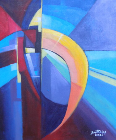 Malarstwo zatytułowany „Abstract Sabre” autorstwa Olaoluwa Smith, Oryginalna praca, Akryl