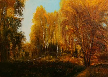 绘画 标题为“Окраина леса” 由Валерий Семенихин, 原创艺术品, 油 安装在木质担架架上