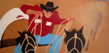 Картина под названием "Chuckwagon" - Carolyn   A. Debnam, Подлинное произведение искусства, Акрил Установлен на Деревянная р…
