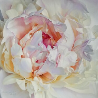Картина под названием ""White peony"" - Vasyl Luchkiv, Подлинное произведение искусства, Масло