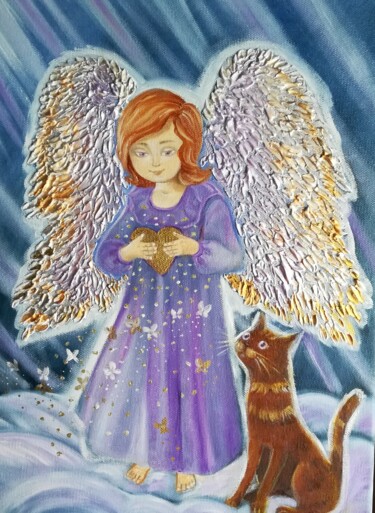 Картина под названием "Golden soul" - Tatiana Shirova, Подлинное произведение искусства, Масло Установлен на Деревянная рама…