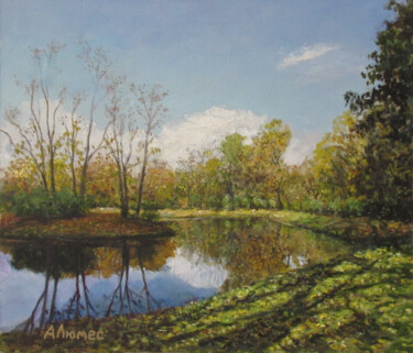 Pintura titulada "Осень в парке" por Andrei Abramov (Andrei Liumes), Obra de arte original, Oleo