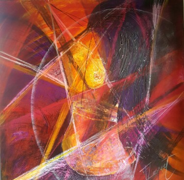 Introspection Peinture intitulée "Introspection" par Frédérique Louvet, Œuvre d'art originale, Acrylique