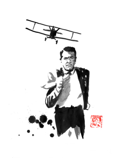图画 标题为“la mort aux trousses” 由Péchane, 原创艺术品, 水彩