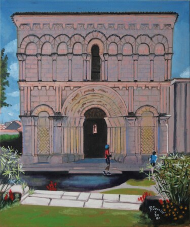 Painting titled "N° 1178   Echillais…" by R. Cavalié, Original Artwork, Oil Mounted on Wood Stretcher frame