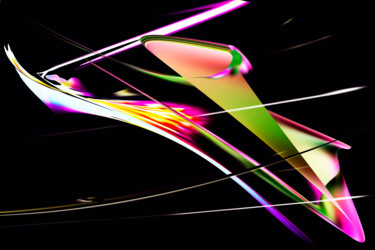 Digital Arts με τίτλο "SORBET" από Jom, Αυθεντικά έργα τέχνης, 2D ψηφιακή εργασία Τοποθετήθηκε στο Ξύλινο φορείο σκελετό
