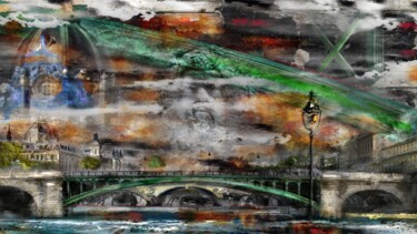 Arts numériques intitulée "Pont Neuf "façon"" par Epidermic Session, Œuvre d'art originale, Peinture numérique