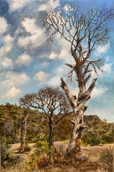 Painting titled "Peaceful warrior" by Marina Gavrilova, Original Artwork, Oil