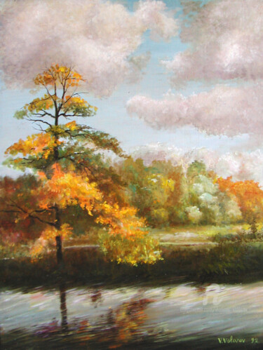 绘画 标题为“Autumn Breath” 由Vladimir Volosov, 原创艺术品, 油 安装在木质担架架上