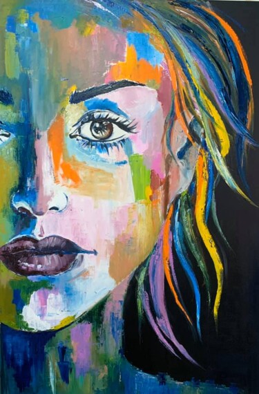 Pintura intitulada "Coleção Mulheres 6" por Maria Godinho, Obras de arte originais, Óleo