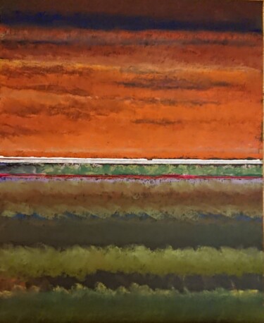 Dessin intitulée "Train de nuit 2" par Jean-Louis Maurer, Œuvre d'art originale, Pastel