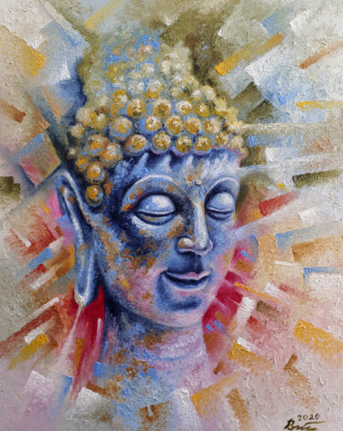 Картина под названием "My Buddha" - Serhii Voichenko, Подлинное произведение искусства, Масло