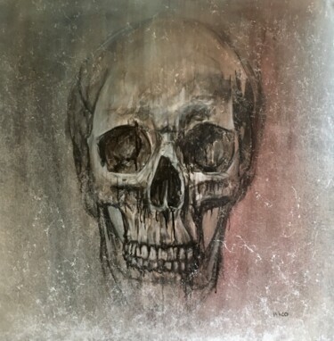 Skull#2 - art brut 绘画 标题为“Skull#2 - art brut” 由Eric Leroy (Rico), 原创艺术品, 丙烯 安装在木质担架架上