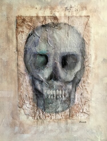 Skull#4 - art brut - art contemporain 绘画 标题为“Skull#4 - art brut…” 由Eric Leroy (Rico), 原创艺术品, 丙烯