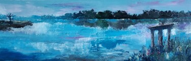 Peinture intitulée "étang de Brenne" par Bruno Devault, Œuvre d'art originale, Acrylique