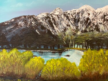 Peinture intitulée "Montagne en automne" par Isabelle Capron, Œuvre d'art originale, Acrylique Monté sur Châssis en bois