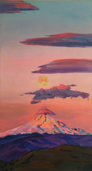Peinture intitulée "Fujiyama - a sleepi…" par Yanis Salimov, Œuvre d'art originale, Huile