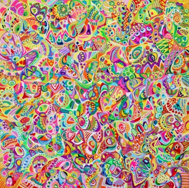 139. Explosione Peinture intitulée "139. Explosione" par Veera Zukova, Œuvre d'art originale, Acrylique Monté sur Châssis en bois