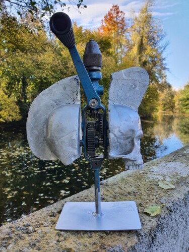 Sculpture titled "La tête qui tourne" by D.S.A.Rt, Original Artwork, Aluminium