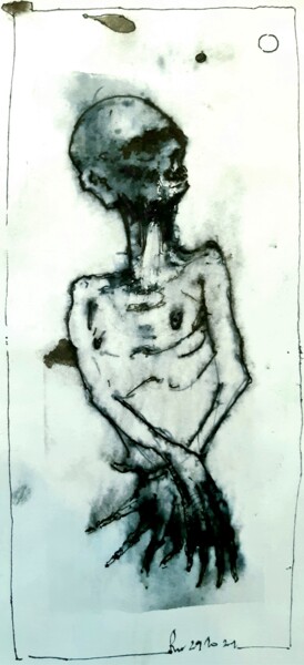 图画 标题为“Sündenknecht (5)” 由Stephan Rodriguez Warnemünde, 原创艺术品, 墨