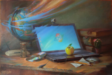 The World Wide Web Painting titled "The World Wide Web" by Yuriy Sidorenko, Original Artwork, Oil Mounted on Wood Stretcher frame