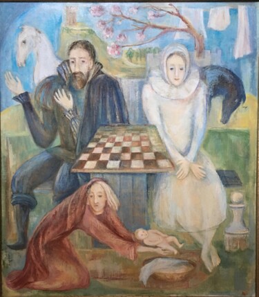 绘画 标题为“Chess Players” 由Marina Kalinovsky, 原创艺术品, 油