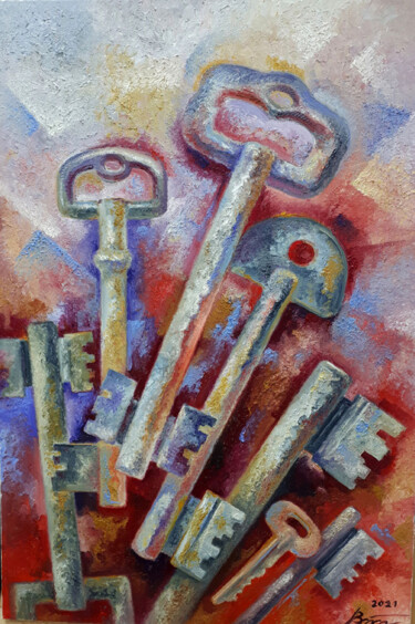 Картина под названием "7Keys" - Serhii Voichenko, Подлинное произведение искусства, Масло