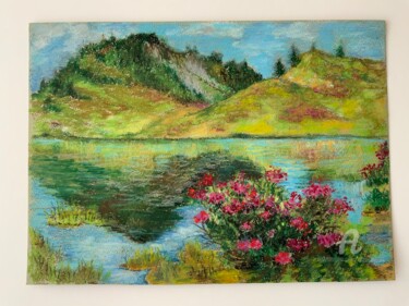 제목이 ",,Alpine roses’’"인 미술작품 Olga Liutova-Amplatz로, 원작, 기름