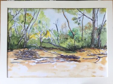 Peinture intitulée "Automne" par Jean Vergne, Œuvre d'art originale, Aquarelle