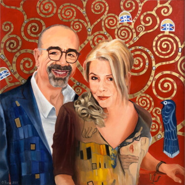 Peinture intitulée ""L'Amitié"" par Olivier Rose, Œuvre d'art originale, Huile Monté sur Châssis en bois