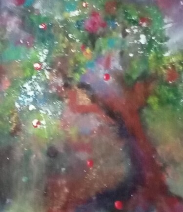 Peinture intitulée "Arbre solitaire" par Dominique Bertrand, Œuvre d'art originale, Acrylique