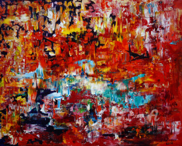 Painting titled "Композиция номер 10" by Vladimir Volosov, Original Artwork, Oil Mounted on Wood Stretcher frame