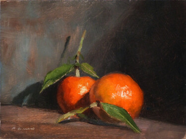 Peinture intitulée "2 Clémentines" par Pascal Giroud, Œuvre d'art originale, Huile