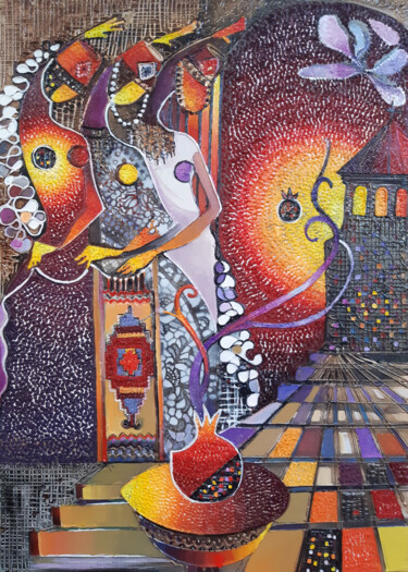 Dancers-1(70x50cm, oil painting, modern art, ready to hang) 绘画 标题为“Dancers-1(70x50cm,…” 由Ruzanna Melqumyan, 原创艺术品, 油 安装在木质担架架上