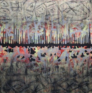 Peinture intitulée "Les insomniaques s'…" par Bent, Œuvre d'art originale, Acrylique Monté sur Châssis en bois
