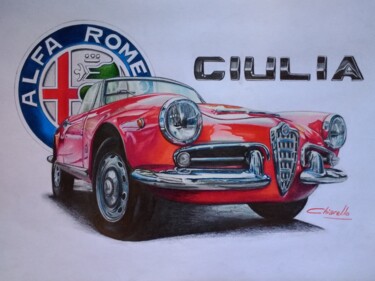 图画 标题为“ALFA ROMEO GIULIA S…” 由Nicky Chiarello, 原创艺术品, 铅笔