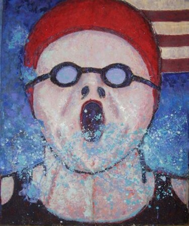 Peinture intitulée "NADADOR EXALACIÓN (…" par Francisco Serrano Gutierrez, Œuvre d'art originale, Huile Monté sur Panneau de…