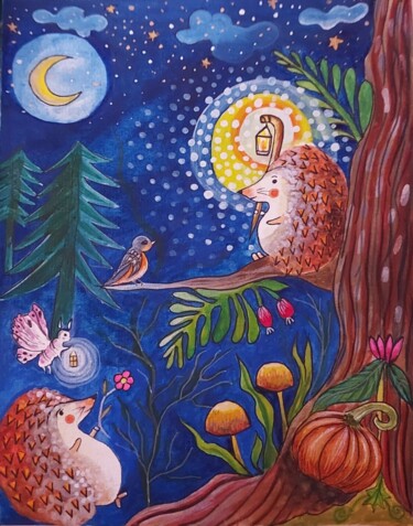 Drawing titled "peacock" by Ülkü Aktaş, Original Artwork, Watercolor