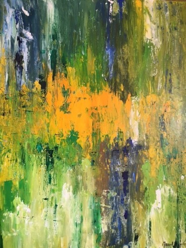 Peinture intitulée "Lever de soleil sur…" par Claudine Janel, Œuvre d'art originale, Acrylique Monté sur Châssis en bois