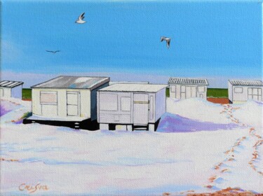 Peinture intitulée "chalets de Blériot…" par Christelle Vaesken, Œuvre d'art originale, Acrylique