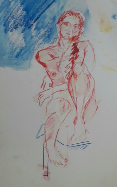 "Rêverie" Dessin intitulée ""Rêverie"" par Catherine Claude, Œuvre d'art originale, Crayon