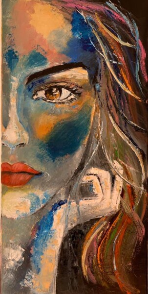 Pintura intitulada "Coleção Mulheres 8" por Maria Godinho, Obras de arte originais, Óleo