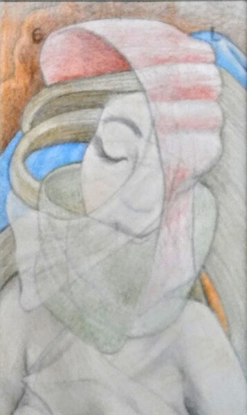 图画 标题为“Pensive Woman” 由Edwin Loftus, 原创艺术品, 粉彩 安装在其他刚性面板上