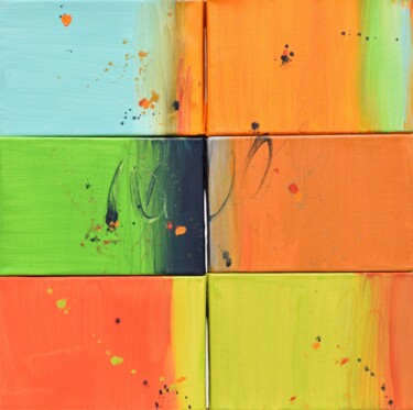 Schilderij getiteld "All Of Your Pieces" door Cynthia Ligeros, Origineel Kunstwerk, Acryl Gemonteerd op Frame voor houten br…