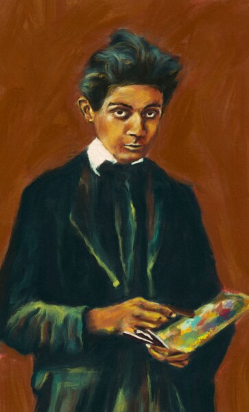 Digital Arts titled "Young Egon Schiele" by Empty St, Original Artwork, Digital Painting