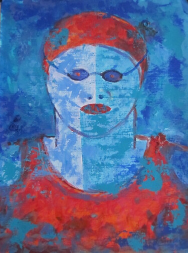 绘画 标题为“Orange Swimmer” 由Francisco Serrano Gutierrez, 原创艺术品, 丙烯