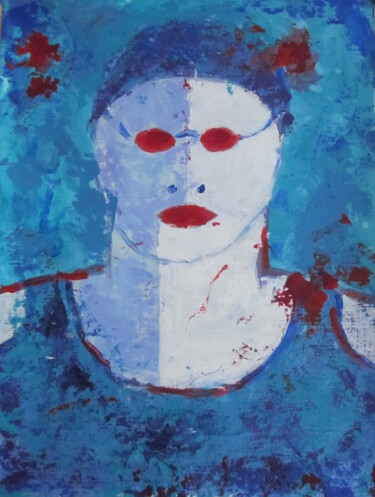 제목이 "Gray Swimmer"인 미술작품 Francisco Serrano Gutierrez로, 원작, 아크릴